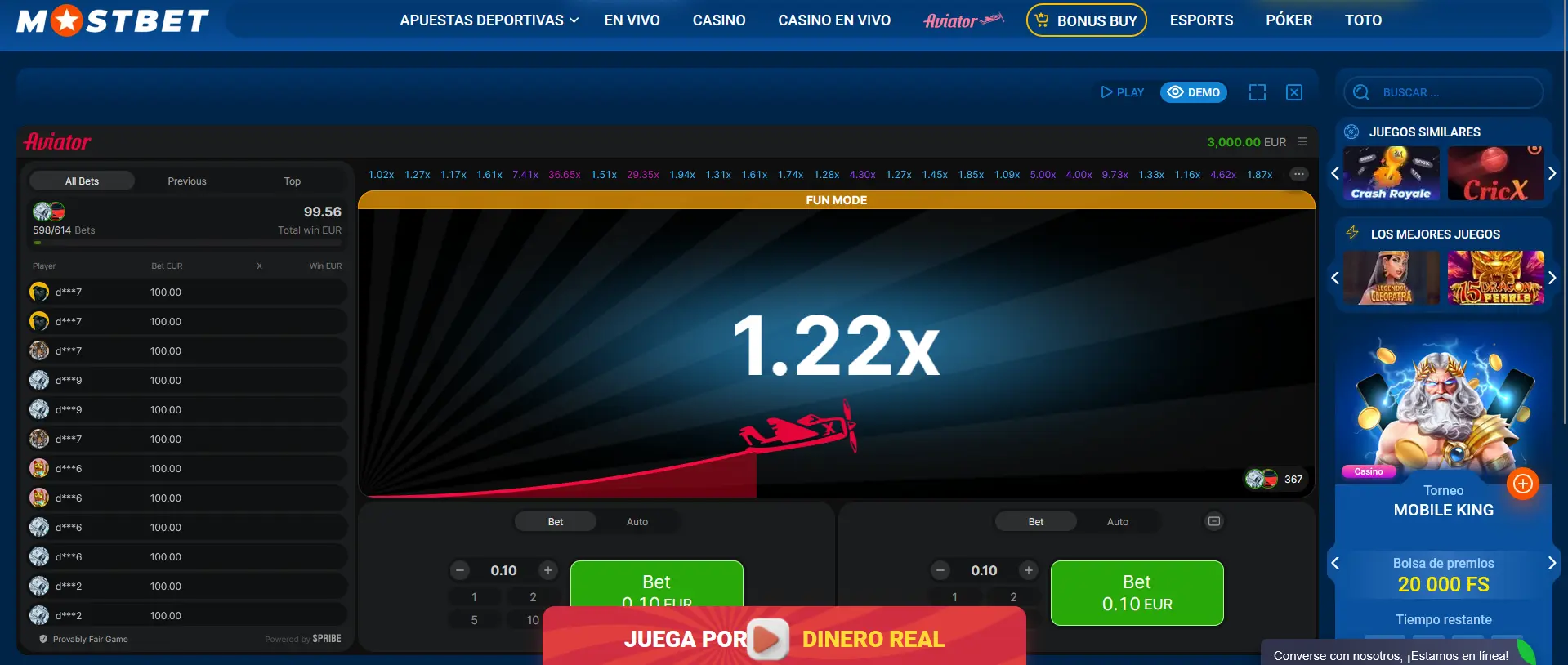 Reglas básicas de Aviator en Mostbet